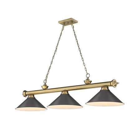 Z-LITE Cordon 3 Light Billiard, Rubbed Brass & Bronze 2306-3RB-BRZ15